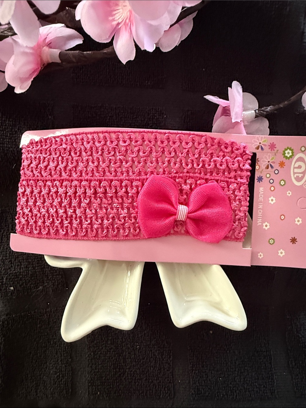 Pink Bow Stretch Headband for Kids - Cute Hair Accessory